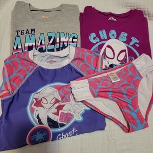 Marvel Ghost Spider Swimwear Set T-shirts Size 6